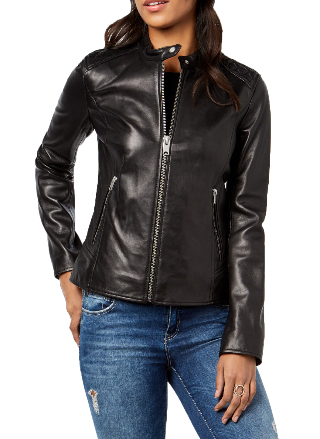 Women Lambskin Genuine Leather Jacket WJ278 SkinOutfit