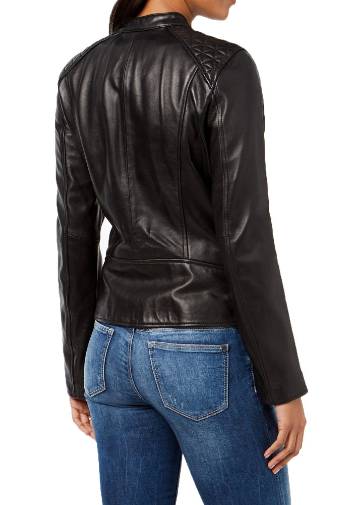 Women Lambskin Genuine Leather Jacket WJ278 SkinOutfit