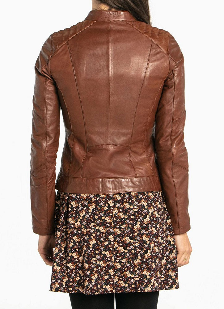 Women Lambskin Genuine Leather Jacket WJ280 SkinOutfit