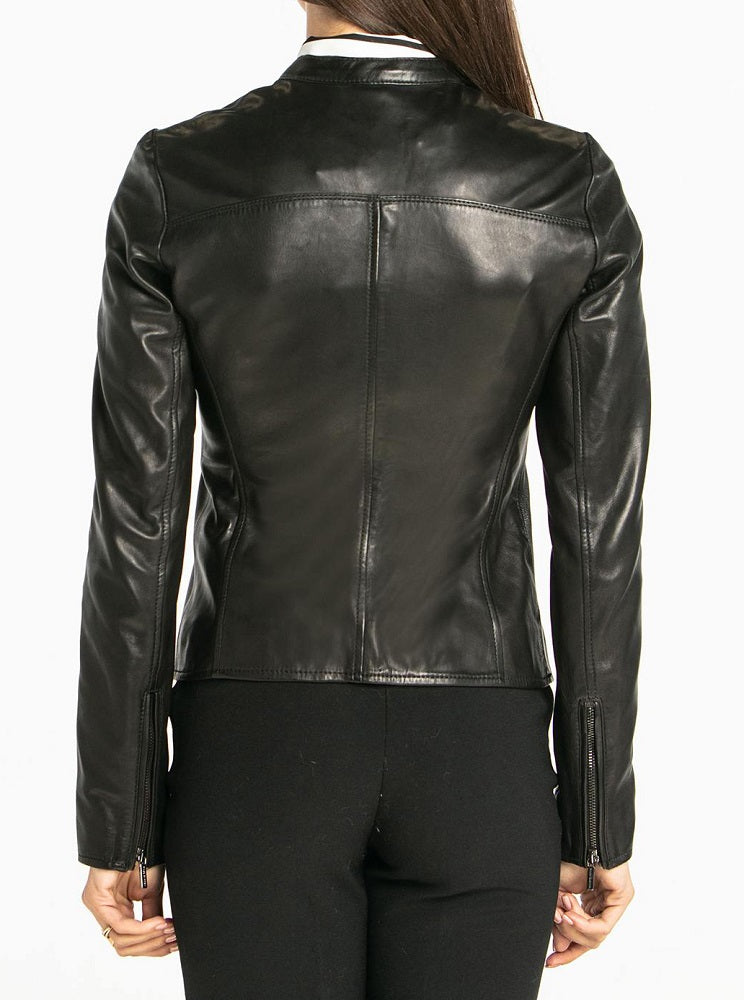 Women Lambskin Genuine Leather Jacket WJ282 SkinOutfit