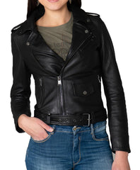 Women Lambskin Genuine Leather Jacket WJ283 SkinOutfit