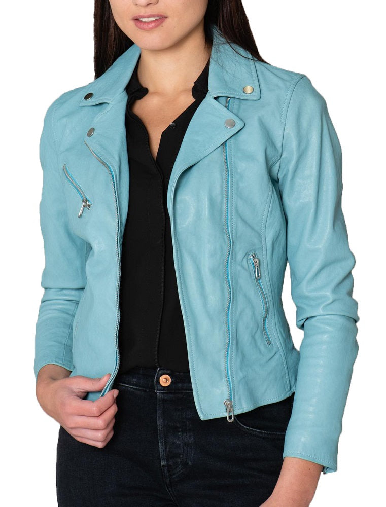 Women Lambskin Genuine Leather Jacket WJ284 SkinOutfit