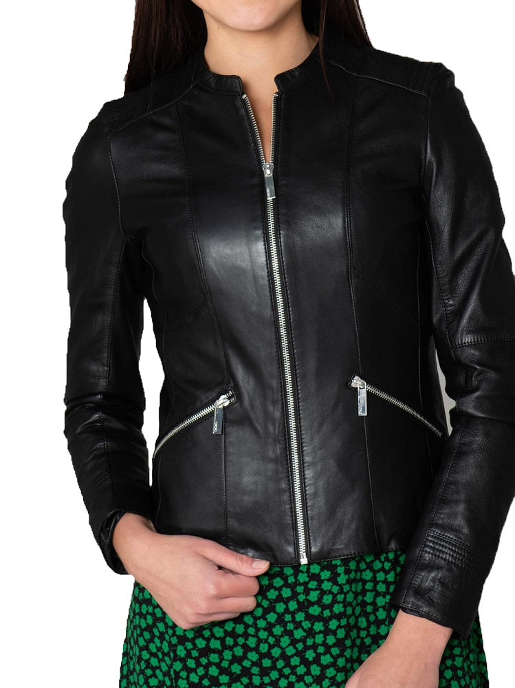 Women Lambskin Genuine Leather Jacket WJ285 SkinOutfit