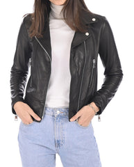 Women Lambskin Genuine Leather Jacket WJ287 SkinOutfit