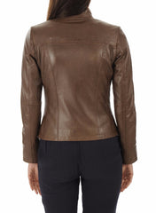 Women Lambskin Genuine Leather Jacket WJ288 SkinOutfit
