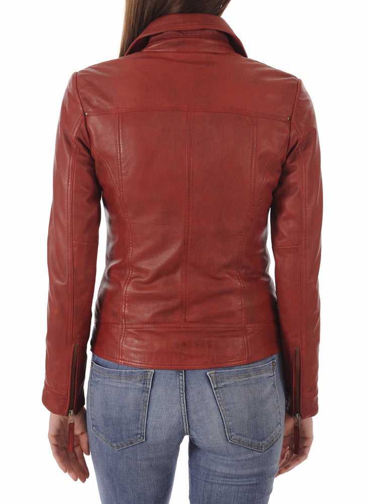 Women Lambskin Genuine Leather Jacket WJ293 SkinOutfit