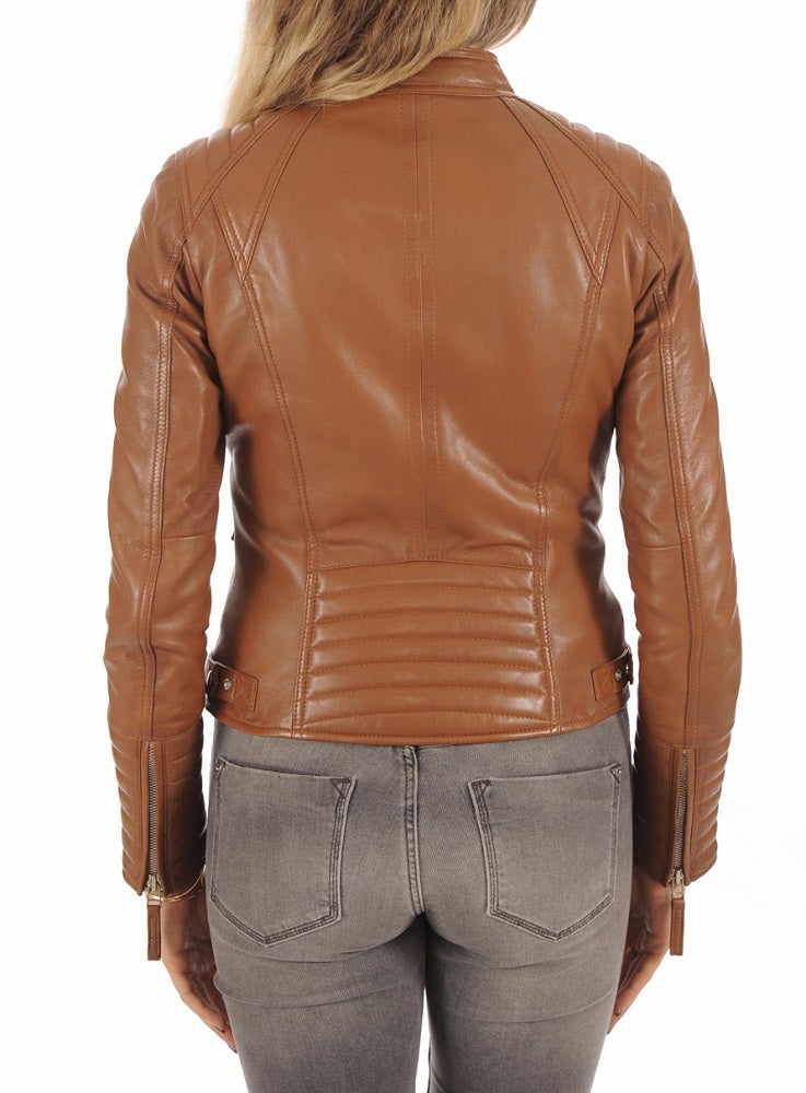 Women Lambskin Genuine Leather Jacket WJ294 SkinOutfit