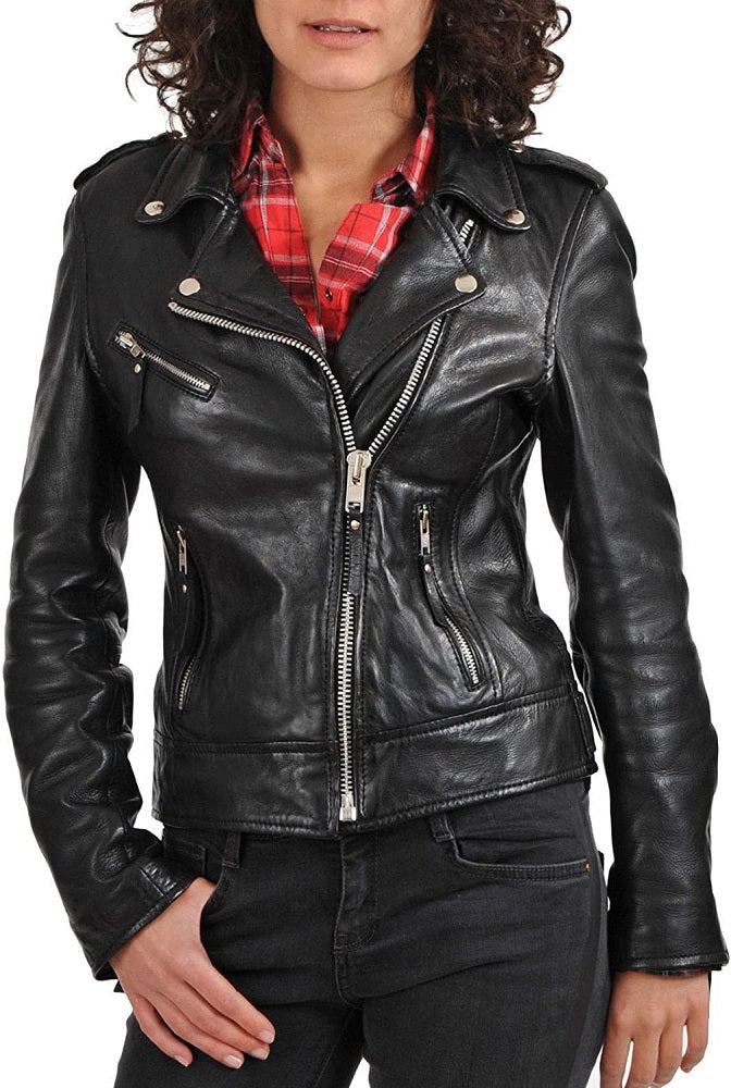 Women Lambskin Genuine Leather Jacket WJ295 SkinOutfit