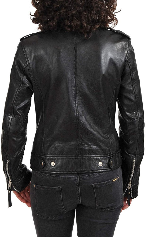 Women Lambskin Genuine Leather Jacket WJ295 SkinOutfit