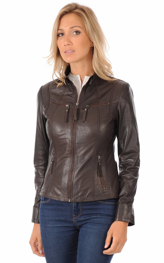 Women Genuine Leather Jacket WJ 30 freeshipping - SkinOutfit