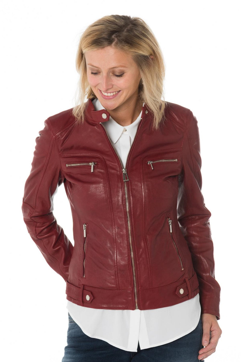 Women Genuine Leather Jacket WJ 34 SkinOutfit