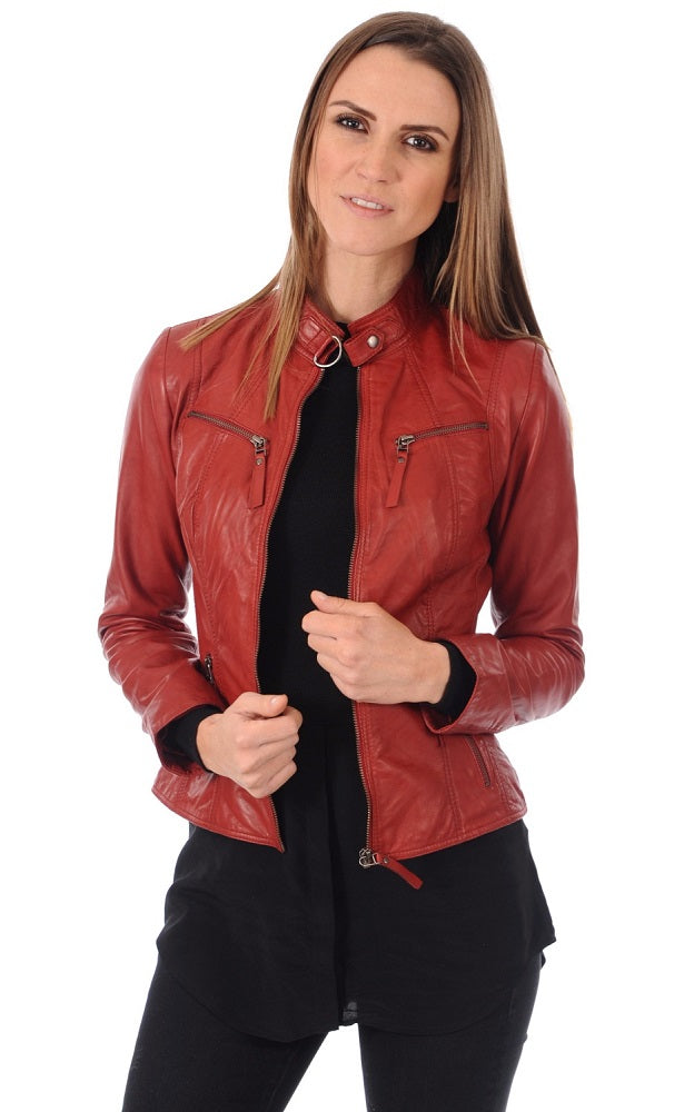 Women Genuine Leather Jacket WJ 44 freeshipping - SkinOutfit