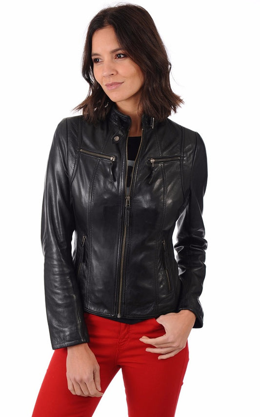 Women Genuine Leather Jacket WJ 50 freeshipping - SkinOutfit