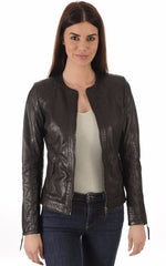 Women Genuine Leather Jacket WJ 54 freeshipping - SkinOutfit