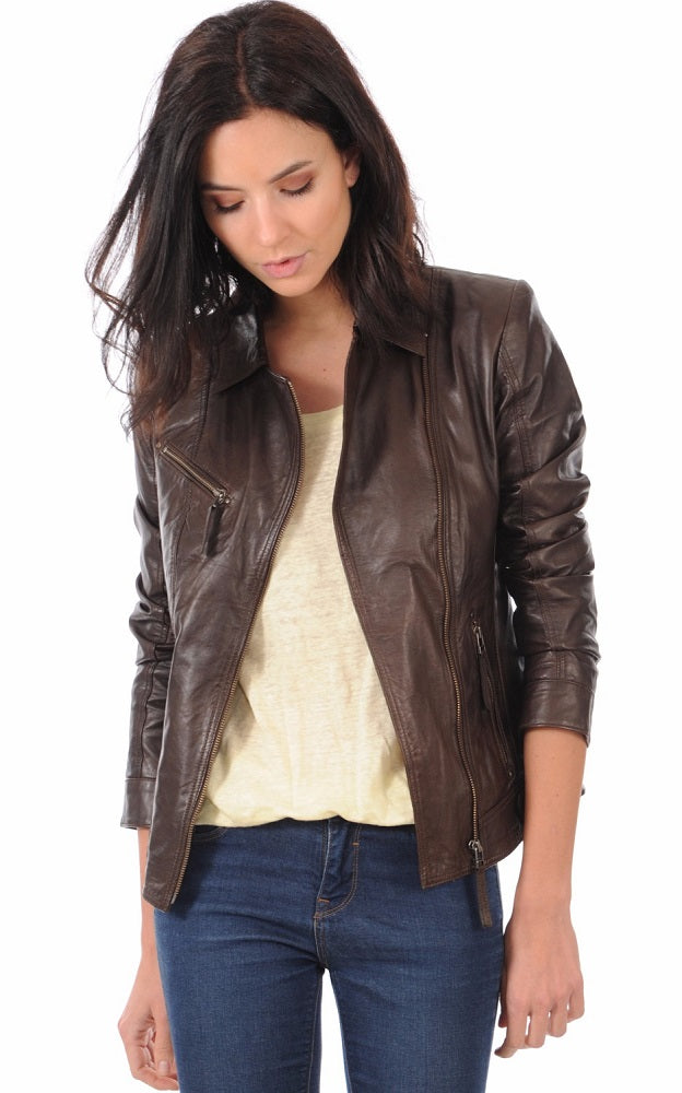 Women Genuine Leather Jacket WJ 61 freeshipping - SkinOutfit