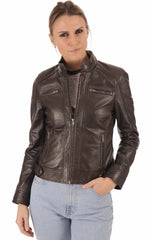 Women Genuine Leather Jacket WJ 69 freeshipping - SkinOutfit