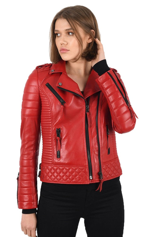 Women Genuine Leather Jacket WJ 76 freeshipping - SkinOutfit