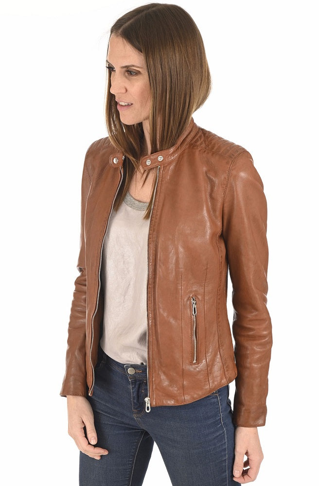 Women Genuine Leather Jacket WJ 79 freeshipping - SkinOutfit