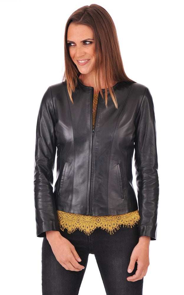Women Genuine Leather Jacket WJ 86 freeshipping - SkinOutfit