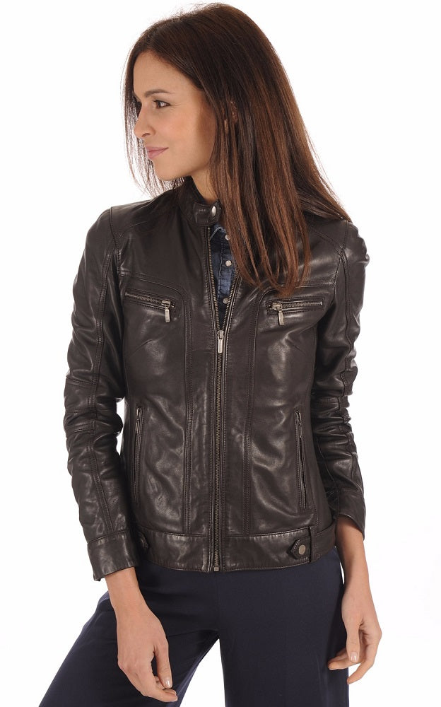 Women Genuine Leather Jacket WJ 90 freeshipping - SkinOutfit