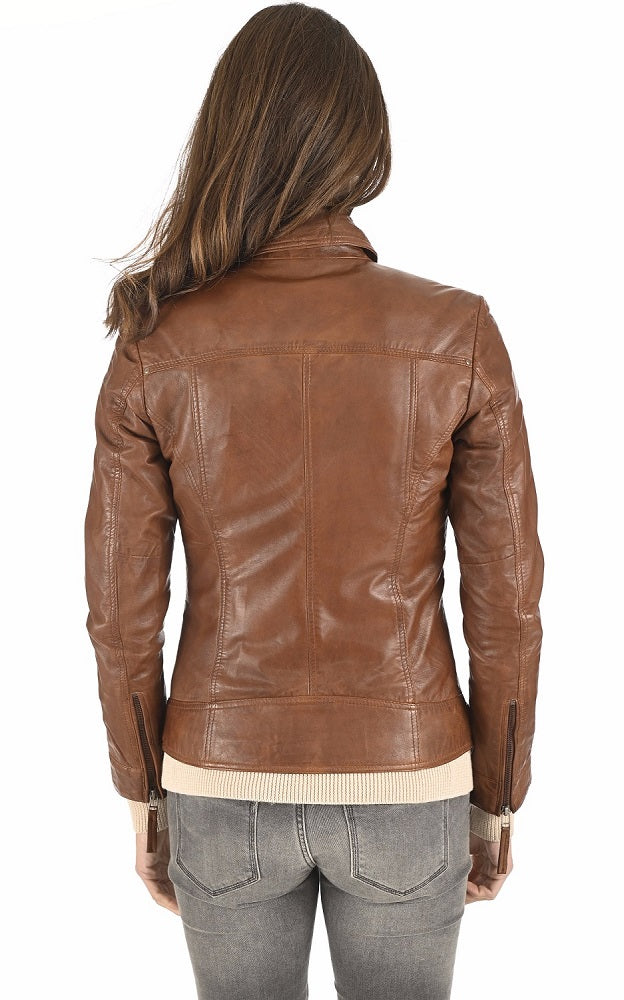 Women Genuine Leather Jacket WJ 93 freeshipping - SkinOutfit