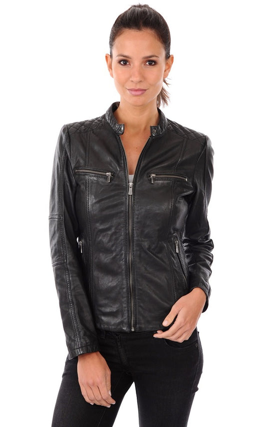 Women Genuine Leather Jacket WJ 98 freeshipping - SkinOutfit