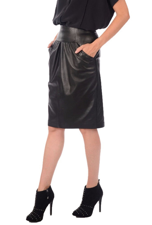 Women Genuine Leather Skirt WS 04 SkinOutfit