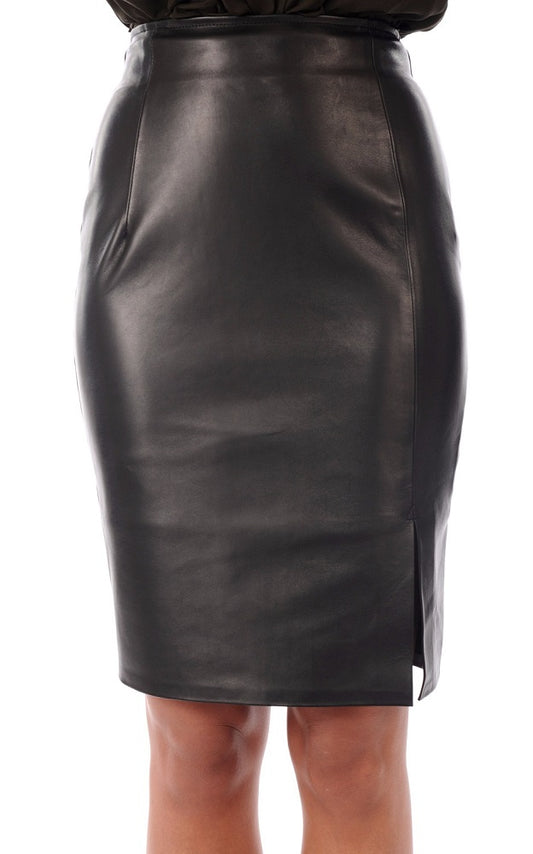 Women Genuine Leather Skirt WS 15 SkinOutfit