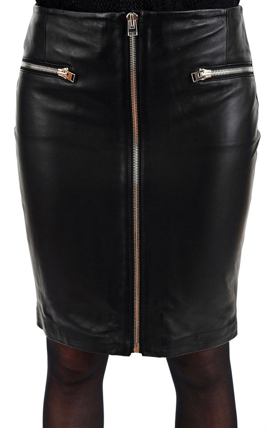 Women Genuine Leather Skirt WS 19 SkinOutfit