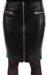 Women Genuine Leather Skirt WS 19 SkinOutfit