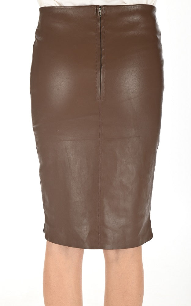 Women Genuine Leather Skirt WS 27 SkinOutfit