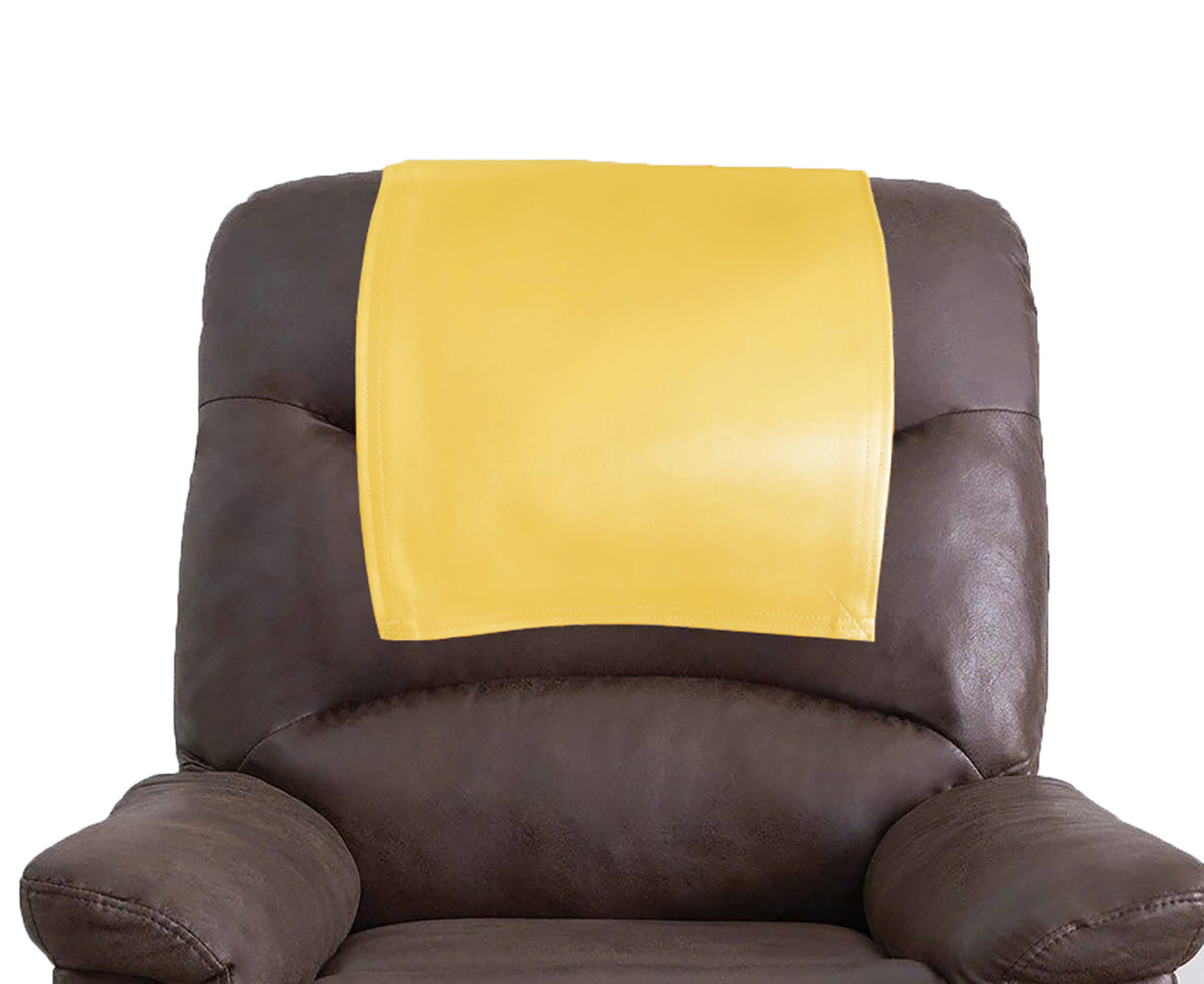 Genuine Leather Slipcover Headrest Yellow SkinOutfit