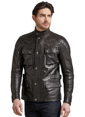 Men Genuine Turner Leather Jacket 03 freeshipping - SkinOutfit